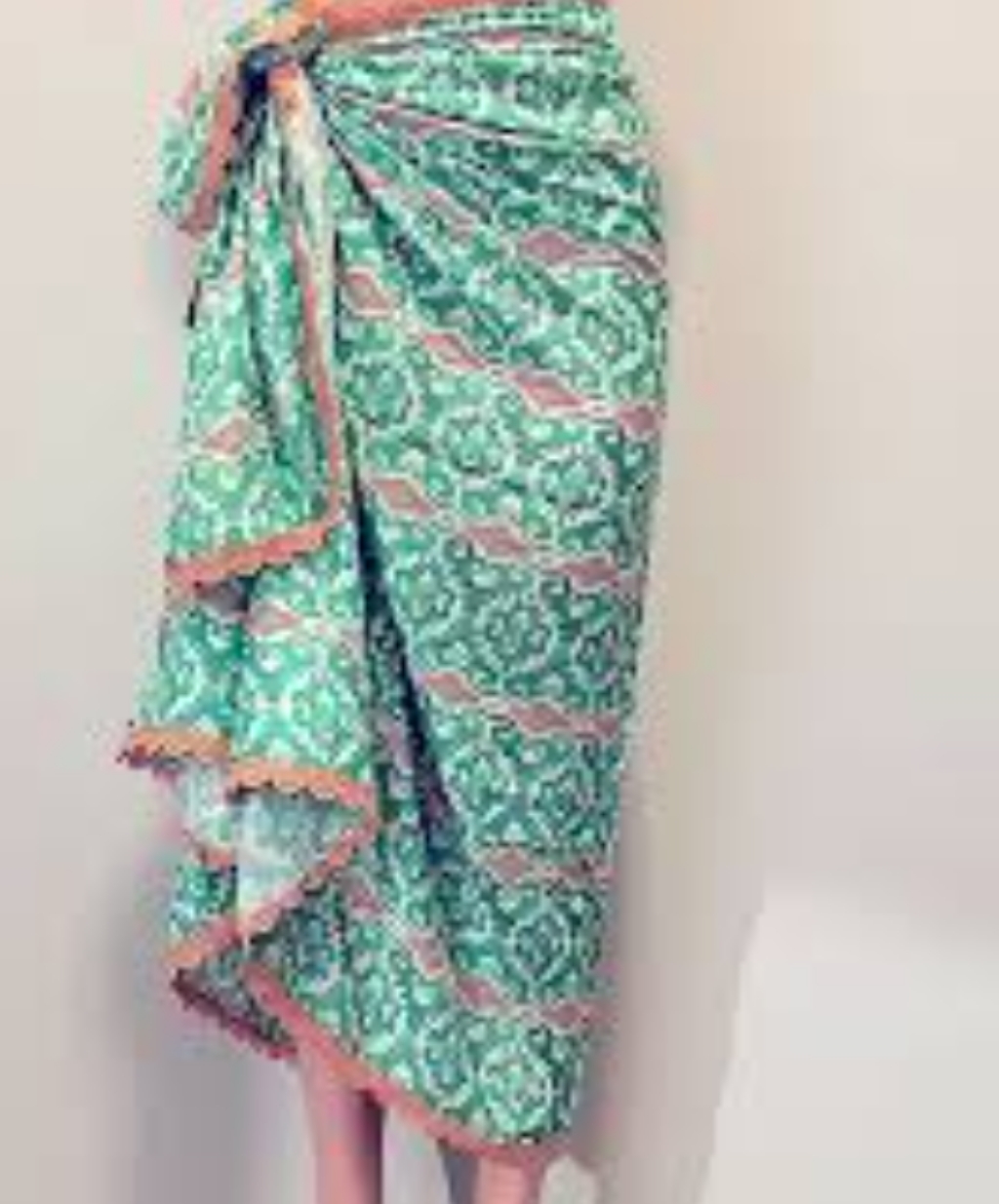 Naudic Apollo Print Sarong Skirt In Opal Green Nwt